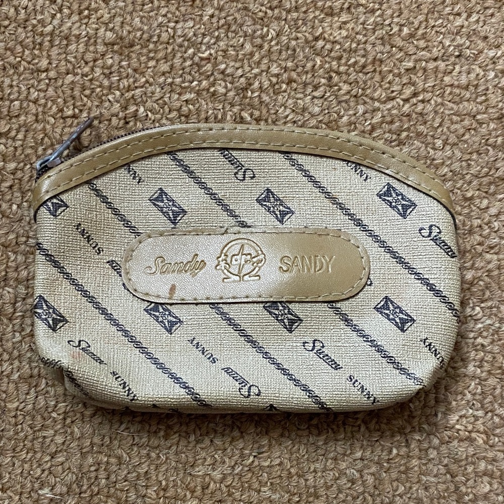 Sandy Beige and Black Coin Purse